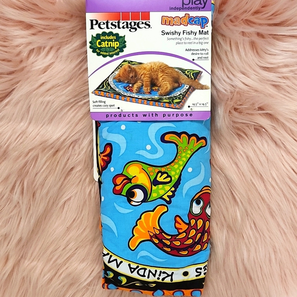 Y2K FIND!! Brand New PETSTAGES MADCAP SWISHY FISHY CATNIP MAT